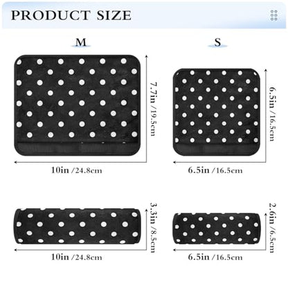 Bolaz Black Polka Dots Car Seat Strap Pads Seatbelt Covers Cushion Shoulder Strap Pads for Adults Soft 2Pcs - color: Black Polka Dots, size: Small