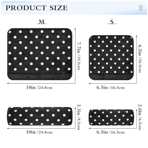 Bolaz Black Polka Dots Car Seat Strap Pads Seatbelt Covers Cushion Shoulder Strap Pads for Adults Soft 2Pcs - color: Black Polka Dots, size: Medium