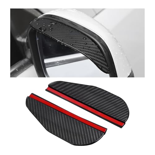 2 PCS Mirror Rain Visor Eyebrow, Rainproof PVC Side Mirror Guards Visor Eyebrow Protector, Auto Exterior Carbon Fiber Rearview Mirrors Rain Cover for Car Truck SUV (Carbon Fiber) - color: Carbon Fiber