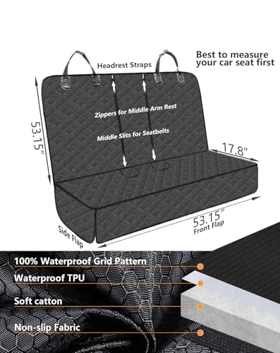 2024 Upgraded for Tesla Dog Car Seat Cover Protector Rear Seat Covers for Back Seat Wear-Resistant Kick Seatback Mats for Tesla Model Y/3 Accessories