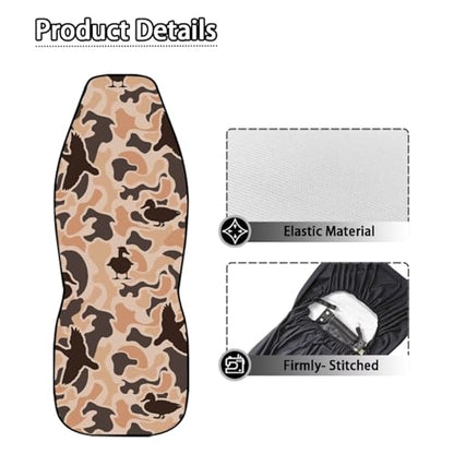 Duck Hunter Camo Car Seat Covers Front Seats 2 Pcs Automotive Interior Seat Covers Stretch Polyester Fabric Cover All-Season Protection Suitable for Most Cars,SUV,Sedan - color: Duck Hunter Camo