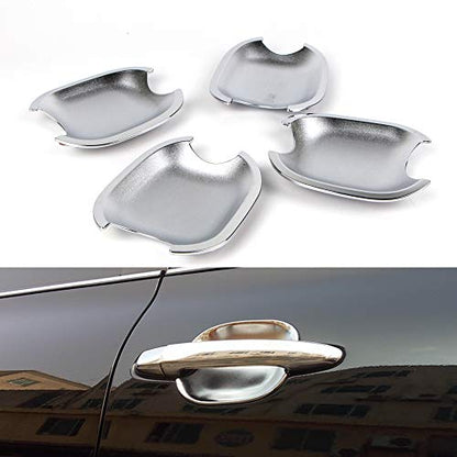 Dreamseek 4Pcs Door Handle Cup Bowl Cover Compatible with Toyota Highlander 2008-2013, Camry 2007-2011, Avalon Sienna 4Runner Tacoma Lexus GX470 RX350 GS350 Chrome ABS Exterior Molding Protector Trim - size: Door Handle Bowl Cover