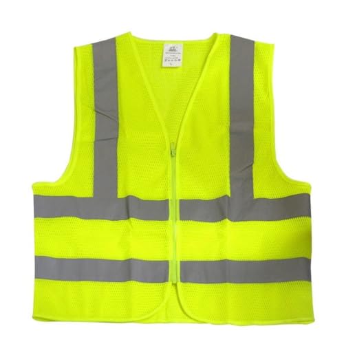 Neiko High Visibility Safety Vest ANSI Class 2, No Pocket, Neon Yellow, Large (L) - size: Large, style: Mesh