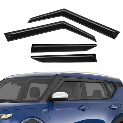 Rain Guards Compatible with Kia Soul 2020 2021 2022 2023, Tape-On Extra Durable Side Window Visor Deflectors 2020-2023 Soul Window Rain Guard 4 PCS - size: Fit for Kia Soul 2020-2023