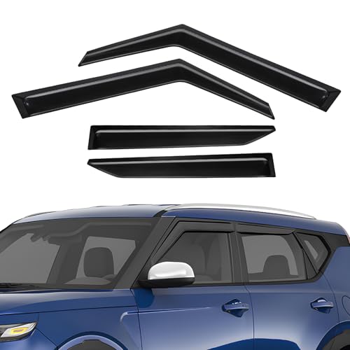 Rain Guards Compatible with Kia Soul 2020 2021 2022 2023, Tape-On Extra Durable Side Window Visor Deflectors 2020-2023 Soul Window Rain Guard 4 PCS - size: Fit for Kia Soul 2020-2023