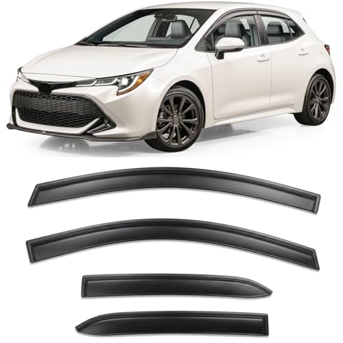 2019-2026 Tape-on Rain Guards for Toyota Corolla Hatchback Side Window Deflector Visors SE Nightshade XSE Durable Tinted Vent Shade 2020 2021 2022 2023 2024 2025 - size: For Toyota Corolla Hatchback 2019-2026