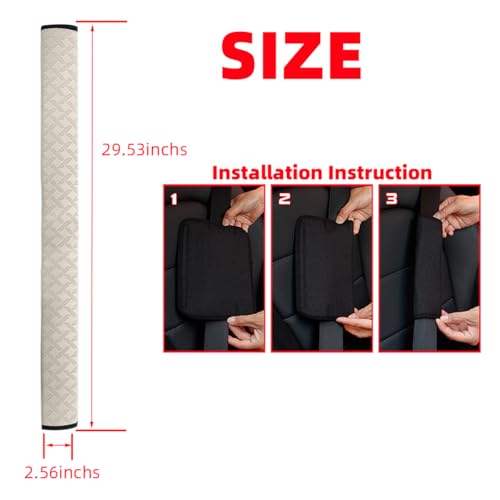 2PCS Extra Long Car Seatbelt Cover, 29.53 inches Soft Leather Vehicle Safety Seat Belt Strap Cushion, Comfortable Auto Shoulder Neck Chest Protection Pads Accessories, Extremely Long (White) - color: White/29 inches
