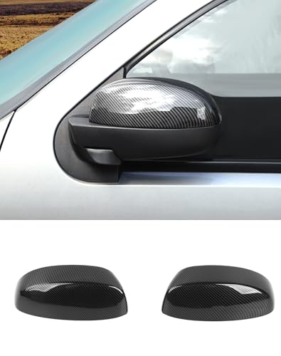 Carbon fiber Upper Mirror Caps Covers Compatible with 2007-2014 Chevy Silverado GMC Sierra Avalanche Tahoe Suburban Yukon Escalade ESV Side View Upper Mirror Cover Caps (Left Right) - color: Carbon Fiber (Half upper mirror cover)