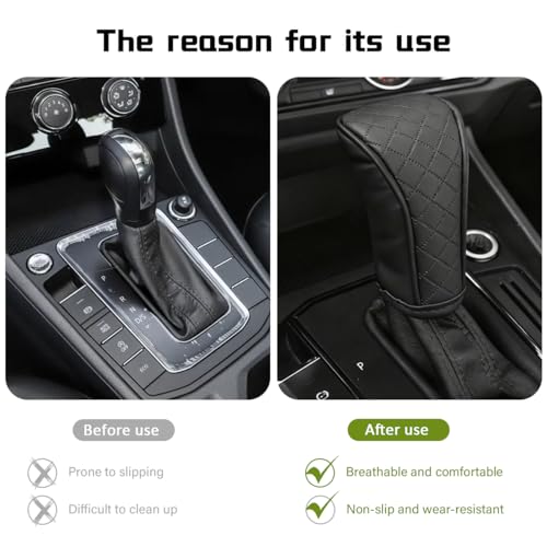 Car Gear Shift Cover, Universal Car Accessories Compatible with Most Truck/Car/SUV, Leather Gear Shift Cover, Soft Comfort, Black - color: dangbataoBlack