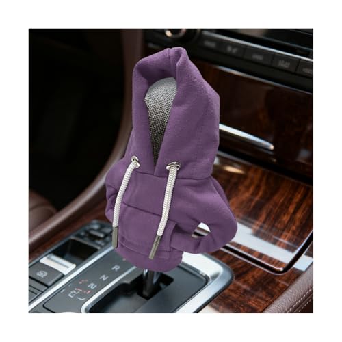 Car Gear Shift Hoodie, Mini Funny Fashionable Hooded Clothing Vehicle Gear Shift Knob Cover Stick Protector, Cute Automotive Shifter Decoration, Universal for SUV Sedan Truck (Purple) - color: Purple
