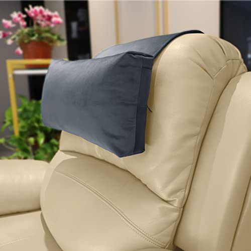 Adjustable Headrest Pillow for Recliners and Armchairs - Non-Slip Velvet Cushion for Neck Support and Pain Relief (Gray) - color: Gray