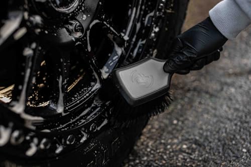 Detail Factory - ProGrip Wheel Face Brush - Ergonomic ProGrip Handle - Premium Wheel Cleaner Brush - Soft Flagged-Tip Bristles - Octane Ectoplasm