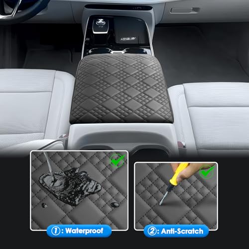2025 2026 Enclave Center Console Cover for Buick Enclave (Preferred/Sport Touring/Avenir), Cushion &Comfy Leather Armrest Cover 2026 2025 Enclave Accessories (Padded)
