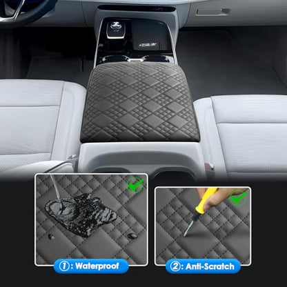 2025 2026 Enclave Center Console Cover for Buick Enclave (Preferred/Sport Touring/Avenir), Cushion &Comfy Leather Armrest Cover 2026 2025 Enclave Accessories (Padded)