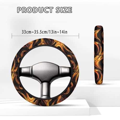 Fire Golf Cart Steering Wheel Covers for Club Car Anti-Slip Club Car Precedent Golf Cart Steering Wheel Cover Odorless Comfy Steering Wheel Cover for Golfer Friends - color: Fire
