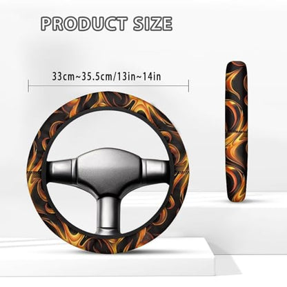 Fire Golf Cart Steering Wheel Covers for Club Car Anti-Slip Club Car Precedent Golf Cart Steering Wheel Cover Odorless Comfy Steering Wheel Cover for Golfer Friends - color: Fire