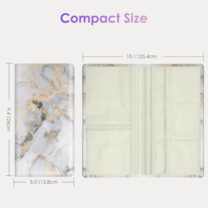 Car Registration and Insurance Holder，Colour Patterns Men Women Car License Document Registration and Insurance Card Holder - color: Grey Marble