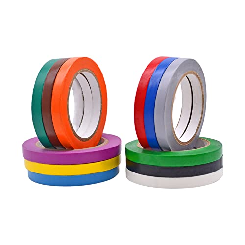 WOD VTC365 Rainbow Pack Vinyl Pinstriping Tape, 1/2 inch x 36 yds. (Pack of 12) for School Gym Marking Floor, Crafting, & Stripping Arcade1Up, Vehicles and More - color: Rainbow, size: 1/2 inch (12mm)