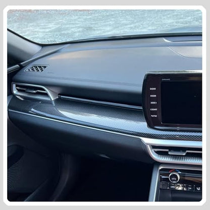 Center Contro Side Trim, for Kia K5 2021 2022 2023 2024, Dashboard Center Contro Trim Car Sport Accessories - Carbon Fiber - color: carbon fiber