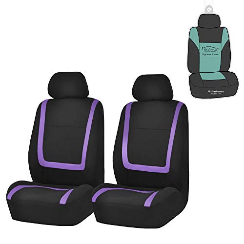 FH Group Front Seats Only Car Seat Covers Low Back - Unique Cloth Interior Accessories Car Seat Covers Purple Seat Cover Front Set - Universal Fit Cars Trucks SUV Car Seat Protector Accessories - color: Purple, size: Front Set