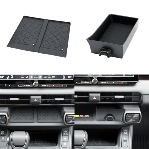 SKTU 2-Pack for 2026 Toyota RAV4 Console Tray 2026+ RAV4 (LE/SE/XLE Premium/Woodland/XSE/Limited) Drawer Storage Box & Wireless Charging Mat 2026 RAV4 Accessories Rubber Console Non-Slip Pad - color: 2-Pack for 2026+ RAV4