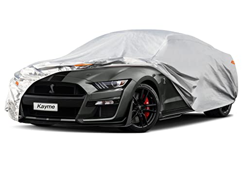 Kayme 6 Layers Car Cover Custom fit for Ford Mustang/Shelby (1964-2025) Waterproof All Weather for Automobiles, Outdoor Full Cover Rain Sun UV Protection.Silver - size: 28. Custom Fit Ford Mustang