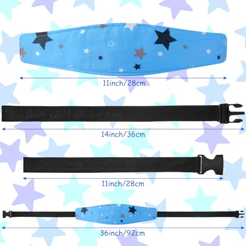 HESTYA 2 Pcs Carseat Head Support Toddler, Stroller Seat Headrest for Sleeping Traveling, Neck Relief Headband Strap for Kids Children Toddler Infant(Star) - color: Star