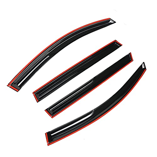 Smoke Tinted Tape-On Window Visors Rain Guards Compatible with Hyundai Santa Fe 2019 2020 2021 2022 2023 SE SEL Limited Calligraphy - size: 2019-2023 Hyundai Santa Fe