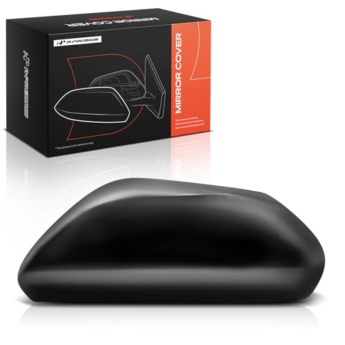 A-Premium Driver Side Rearview Mirror Cover Cap - Compatible with Toyota Camry 2018-2024, Avalon 2019-2022 - Smooth Black, with Turn Signal Hole - style: Left Driver Side