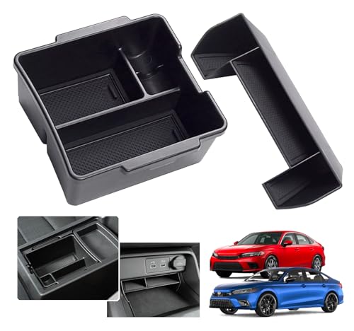 2025 2024 2023 Civic Center Console Organizer Tray for 2023 2022 Honda Civic 11th Gen Sedan Hatchback Touring EX Sport Civic 2022 Accessories 2023 Central Console Organizer Insert Tray(2pcs)-S - style: Civic Small-2pcs