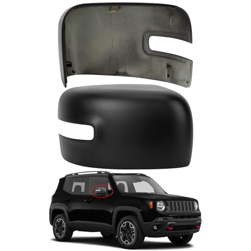 Passenger Side Mirror Cover Replacement for Jeep Renegade 2015 2016 2017 2018 2019 - Right Side Mirror Covers, Rear View Mirrors Cap Accessories With Lamp, Textured - color: Textured-With Lamp, size: Passenger Side (Right)
