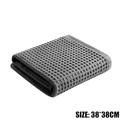 2PCS Car Wash Towel Glass Cleaning Water Drying Microfiber Window Clean Wipe Auto Detailing Waffle Weave (2Pcs-Gray) - color: 2pcs-gray