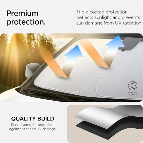 Spigen Triple-Coated CryoShade Front Windshield Sunshade (Reinforced Velcro Strap) for Toyota RAV4 2019-2025 and RAV4 Prime 2021-2025 - size: Toyota Rav4