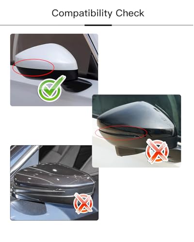 Driver Left Side Mirror Cover Cap Compatible with Honda Civic 2022-2025 11th Without Turn Signal Glossy Black - color: Glossy Black, size: Left Driver Side