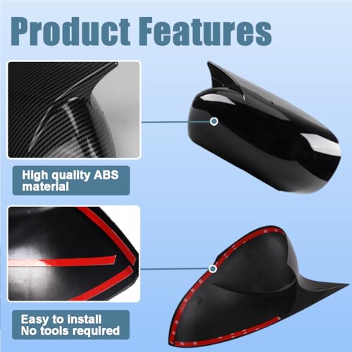 XITER 2pcs Rear View Side Mirror Cover Side Mirror Cap for Dodge Charger 2006 2007 2008 2009 2010,Glossy Black - color: Glossy Black