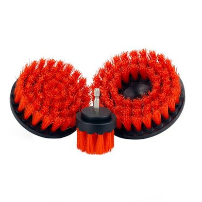 Maxshine 2", 4", & 5" M8 Medium-Duty Upholstery Carpet Brush with Drill Attachment Set – Power Scrubber Attachment for Car Detailing – Removes Grime, Stains & Spots from Fabric, Seats & Carpets - size: Full Set