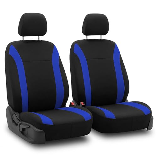 FH Group Car Seat Covers Cosmopolitan Flat Cloth Car Seat Covers Front Seats Only Blue Automotive Seat Covers, Airbag Compatible Universal Fit Interior Accessories Cars Trucks SUV Car Accessories - color: BLUE, size: FRONTSET