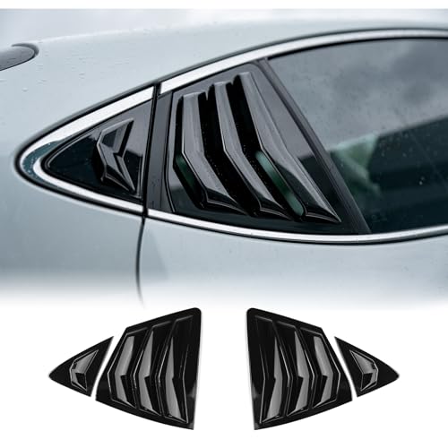 CKE for 9th Gen Camry LE SE XLE XSE Compatible with Toyota Camry 2025 2026 Accessories Sporty Car Exterior Rear Side Window Louvers Air Vent Scoop Shades Cover Trim Blinds -Glossy Black - color: Glossy Black