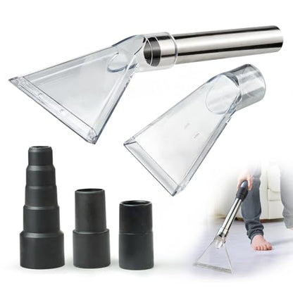 Universal Clear Vacuum Extraction Accessory with 1-1/4“,1-7/8” and 2-1/2” Adapter,Compatible with All Shop Vac Extractor,Wet Dry Vacuum Cleaner Attachments for Upholstery,Carpet Cleaning,Car Detailing - size: Large+small