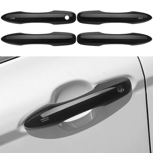 Car Door Handle Cover Protector Compatible with Toyota 2018-2026 Camry & 2019-2026 Corolla & 2022-2026 Corolla Cross & 2016-2022 Prius & 2020-2024 Venza Accessories Glossy Black ABS Material - color: Camry/Corolla/Corolla Cross/Prius/Venza
