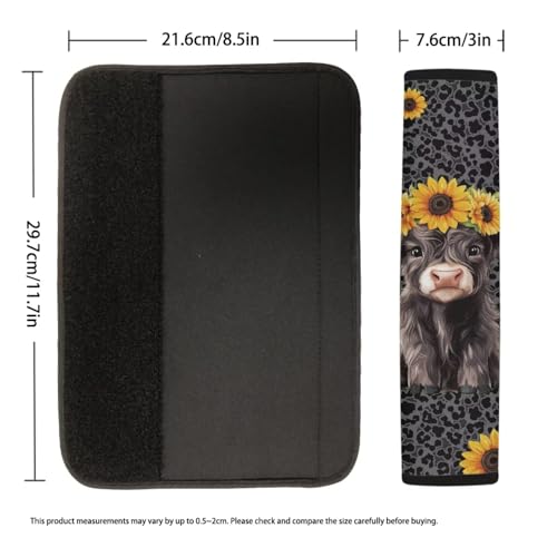 UNICEU Blake Leopard Highland Cow Auto Seat Belt Cover 2 Piece Set Cheetah Car Accessory Anti Slip Automotive Seatbelt Shoulder Pads for Women Men - color: Blake Leopard Highland Cow