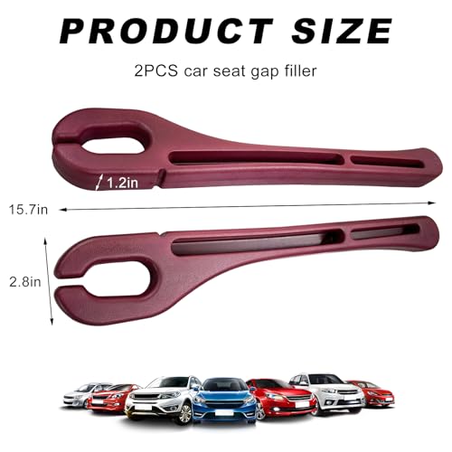 2 PCS Car Seat Gap Filler, Multifunctional Side Seat Gap Stopper Organizer with Phone Holder, Automotive Crevice Blocker Plug Between Seats Console to Prevent Dropping (Red) - color: Red