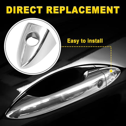 Front Left Driver Side Door Handle Lock Bezel Cap Key Hole Trim Compatible with H0nda Accord 2013-2017, Clarity 4 Door 2017-2018 etc, Door Handle Key Hole Bezel Cover Replaces OE# 72184T2AG21