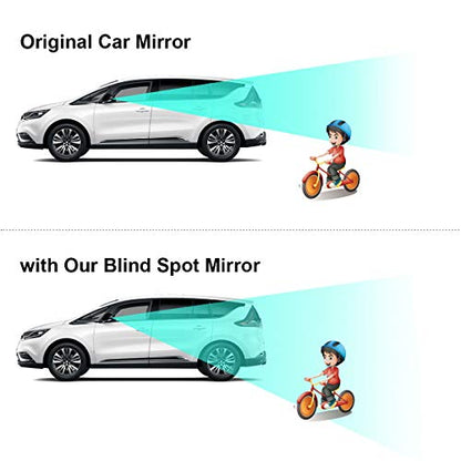 POMFW Rhombus Blind Spot Mirror - 2 Inches HD Glass Frameless Wide Angle Convex Mirror, 360° Adjustable Side Rear View Mirror with 3M Adhesive for Car SUV Truck 2 Pack - style: Fanshaped