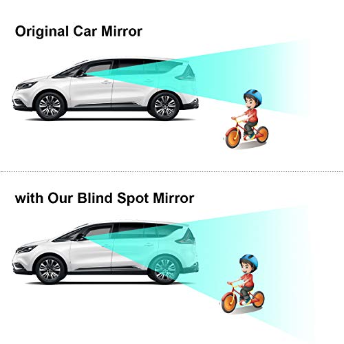 Rhombus Blind Spot Mirror - 2 Inches HD Glass Frameless Wide Angle Convex Mirror, 360° Adjustable Side Rear View Mirror with 3M Adhesive for Car SUV Truck 2 Pack - style: Fanshaped