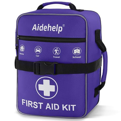 520 Pieces Premium First Aid Kit - Large Emergency Medical Kit for Survival, Car, Home, Travel, Camping, Backpack, Hiking, School (Purple) - color: Purple