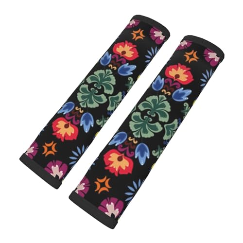 2 Pack Seat Belt Covers with Flower Pattern, Soft Comfortable Seat Belt Pads for Adults Universal Car, Seat Belt Shoulder Pad for A More Comfortable Driving - color: Flower