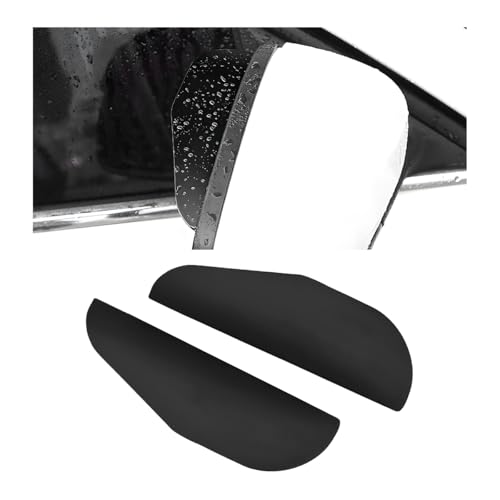 2 PCS Mirror Rain Visor Eyebrow, Rainproof PVC Side Mirror Guards Visor Eyebrow Protector, Auto Exterior Carbon Fiber Rearview Mirrors Rain Cover for Car Truck SUV (Aluminum Black) - color: Aluminum Black