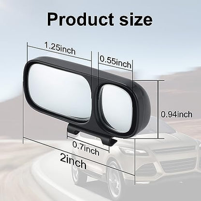 LivTee Blind Spot Mirror, Double Adjustable Mounted Blindspot Mirror HD Glass Wide Angle View, Universal, Left - size: Double-Left