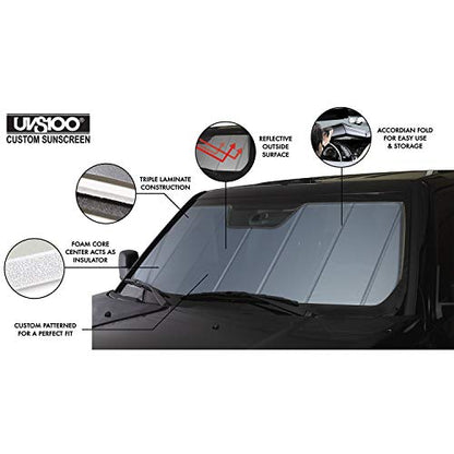 Covercraft UVS100 Custom Sunscreen | Fits 2003-2011 Ford Crown Victoria & Mercury Grand Marquis | Blue Metallic - color: Blue Metallic